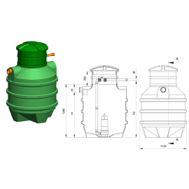 Studnia przepompowa - przepompownia PP 1100 - 1280