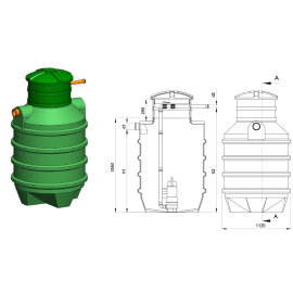 Studnia przepompowa - przepompownia PP 1100 - 1550