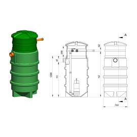 Studnia przepompowa - przepompownia PP 700 - 1280