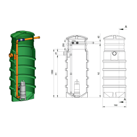 Studnia przepompowa - przepompownia PP 700 - 1550
