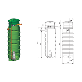 Studnia przepompowa - przepompownia PP 700 - 2090