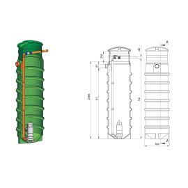 Studnia przepompowa - przepompownia PP 700 - 2360