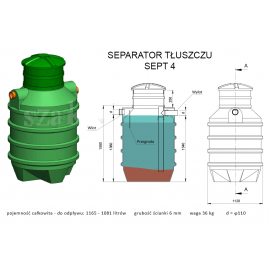 Separator tłuszczu SZAKK SEPT 4l/s
