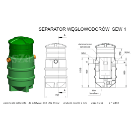 Separator węglowodorów olei SZAKK SEW 1l/s