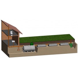 Oczyszczalnia ścieków SZAKK 2700 litrów z tunelami SZAKK 400 litrów