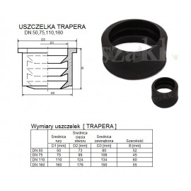 Uszczelka trapera DN 110 łącząca PCV z żeliwem